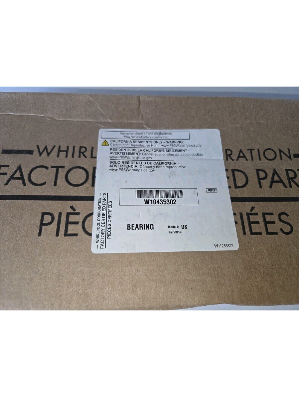New Genuine OEM Whirlpool Washer Tub Bearing and Drive Shaft Kit W10435302 SF2